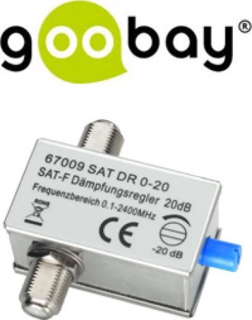 GOOBAY 67009 Εξασθενητής σήματος TV-SAT (0.1 - 2400 MHz) 0 - 20 dB με F