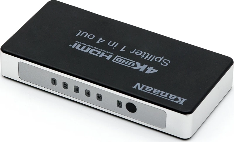 KanaaN 4K UHD 1x4 Port HDMI Splitter - 1 HDMI Input to 4 HDMI Output (KN40657)