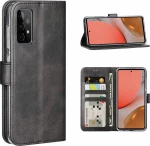 Samsung Galaxy A72 - Δερμάτινη Αναδιπλούμενη Book Case με Ενσωματωμένη Θήκη Σιλικόνης – Black (oem)