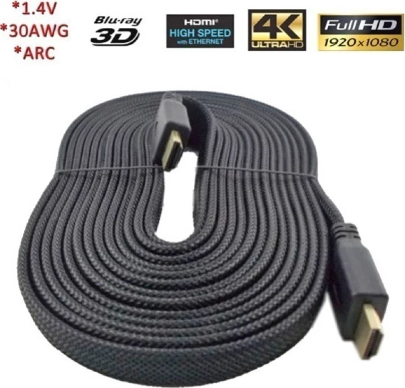 High Speed HDMI 1.4 3D καλώδιο με Ethernet - 10m Flat Heavy Duty - 1080p Full HD