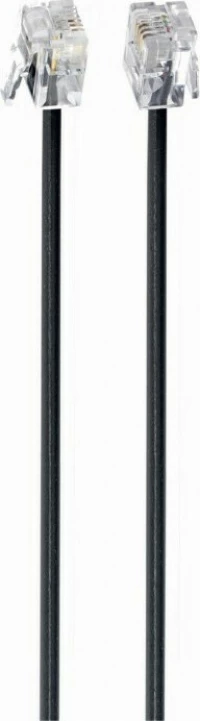 Cablexpert Flat Τηλεφωνικό Καλώδιο RJ11 6P4C 7.5m Μαύρο (TC6P4C-7.5M-BK)