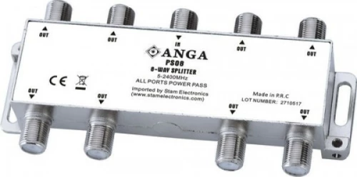 Anga Ps08 Splitter 8 Εξόδων 5-2400Mhz Με Διέλευση Τάσης