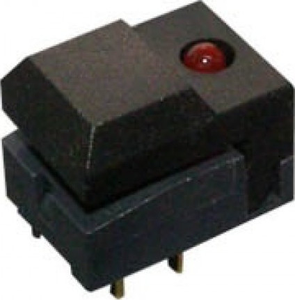 ΜΠΟΥΤΟΝ DIP PUSH ON 1 LED SPA-1 ΜΑΥΡΟ ULTIMAX