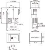 Διακόπτης rocker φωτιζόμενος KCD1-201N/104R