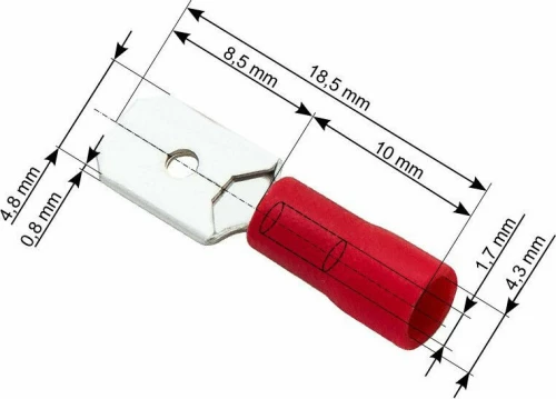 Ακροδέκτες με Μόνωση Αρσενικοί 4.8mm 100τμχ