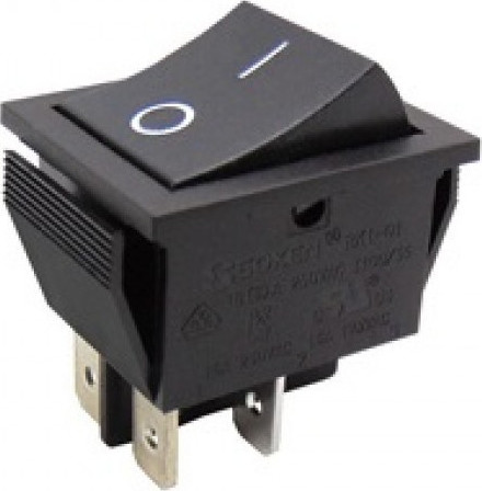 ΔΙΑΚΟΠΤΗΣ ROCKER ΜΕΓΑΛΟΣ 4P ΟΝ-OFF 16A/250V ΜΑΥΡΟΣRK1-01 2X1 B/B "0-" SOKEN