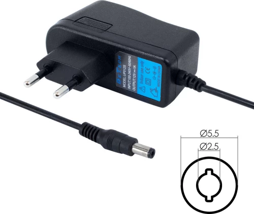 De Tech Τροφοδοτικό 9V/1A 5.5*2.5