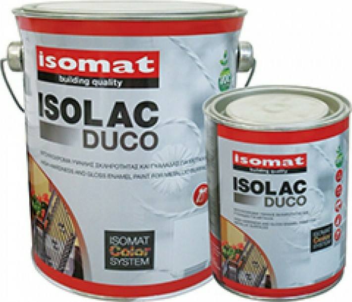 ISOLAC DUCO SATIN 2,50 LT ISOMAT Ντουκόχρωμα υψηλής σκληρότητας για μέταλλα Μαυρο