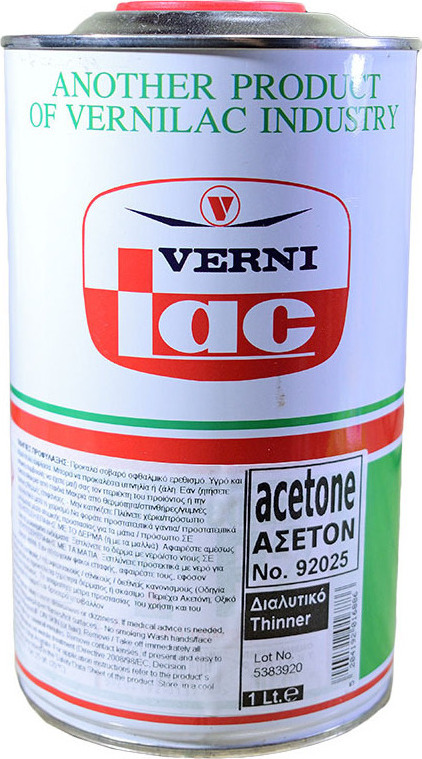 Διαλυτικό Ασετόν 1lt Vernilac No92025