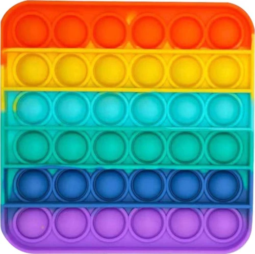 Pop It Fidget Rainbow Τετράγωνο Πολύχρωμο