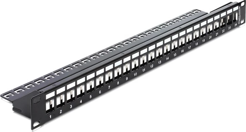 DeLock Patch Panel για 19" Rack με 24 Ports Μαύρο