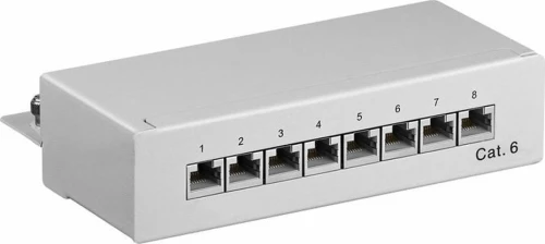Goobay Patch Panel Cat 6 STP με 8 Ports Γκρι