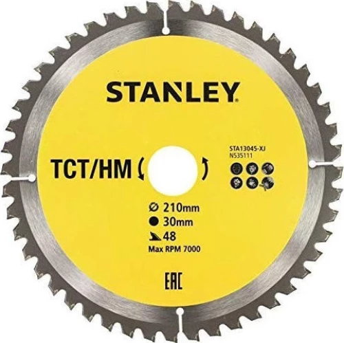 Stanley - Δίσκος Ξύλου Με Δοντι 48, Τρύπα 30Mm Και Διάμετρο 210Mm Sta13045-Xj