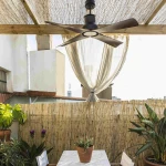 Faro Barcelona Winche Led Ανεμιστήρας Οροφής με Φως Brown