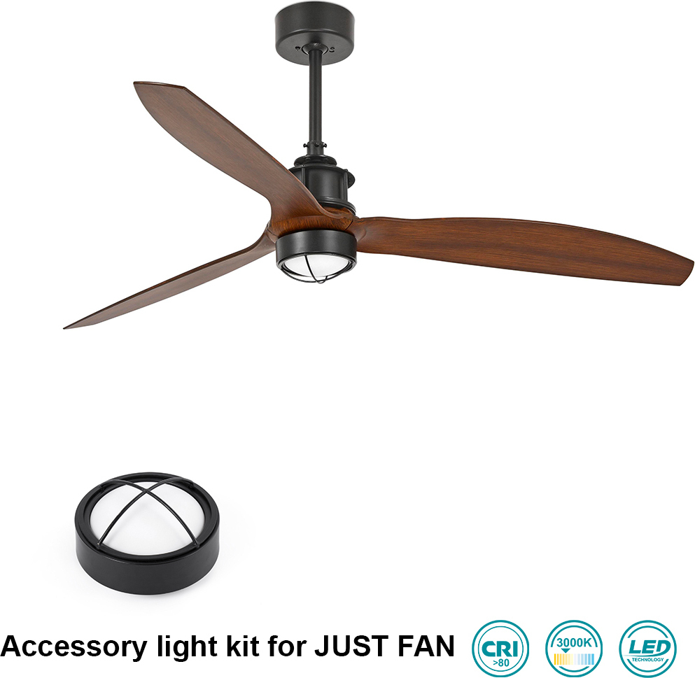 Faro Barcelona Just Fan Ανεμιστήρας Οροφής με Τηλεχειριστήριο Old Gold/Wood