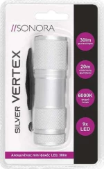 Sonora Φακός Μπαταρίας Led 30lm Silver Vertex 9 230-0067