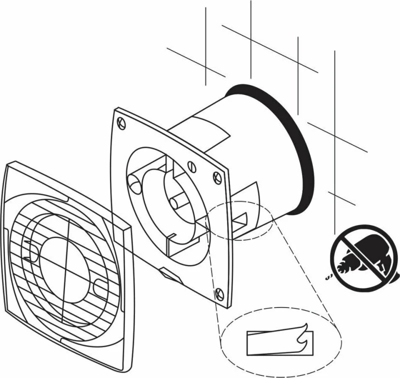 Elmark AF- Ø120VT 500121 Επιτοίχιος Εξαεριστήρας Μπάνιου 120mm Λευκός