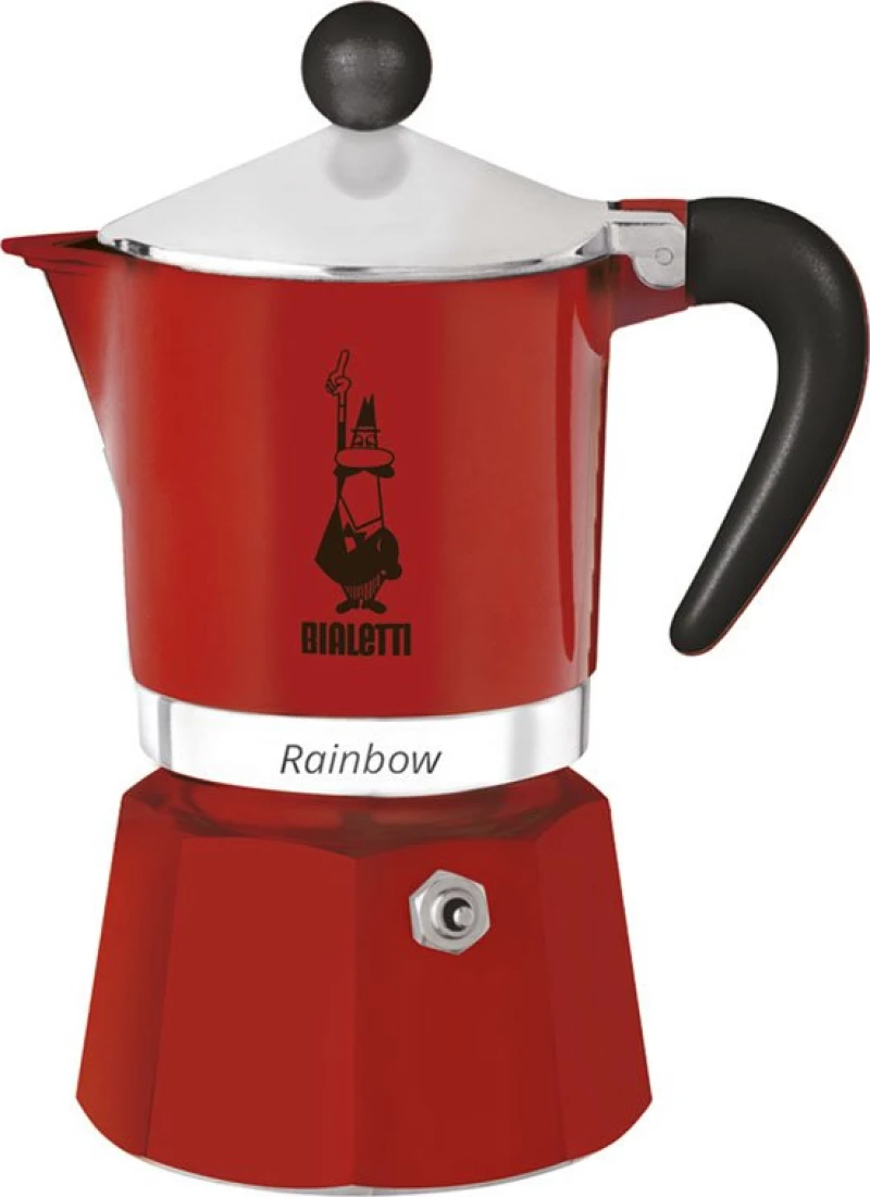 Bialetti Rainbow Μπρίκι Espresso 1cups Κόκκινο