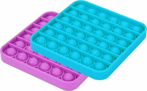 Pop It Fidget – Συσκευασία 2 τεμαχίων Blue & Purple (Square) – (2τμχ)