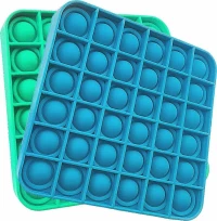Pop It Fidget – Συσκευασία 2 τεμαχίων Τετράγωνο , Blue and Green – (2τμχ)