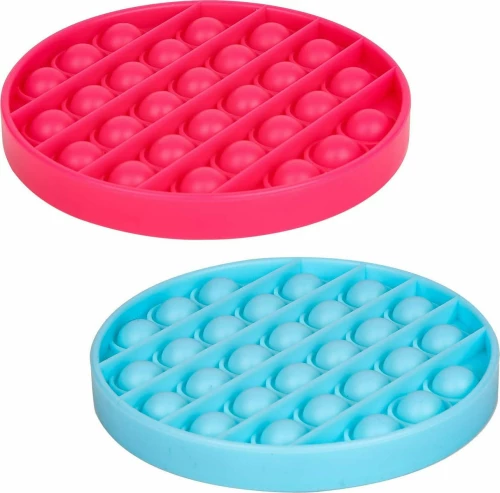 Pop It Fidget – Συσκευασία 2 τεμαχίων Round, Blue & pink – (2τμχ)