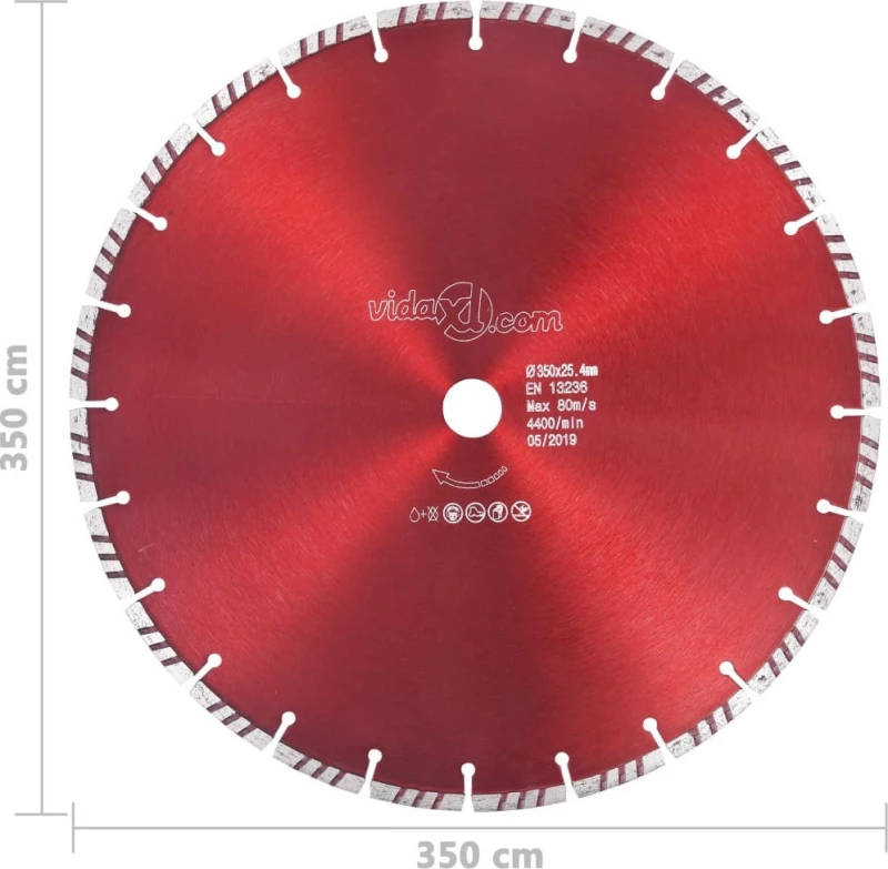 vidaXL Διαμαντόδισκος Κοπής Turbo Ατσάλινος 143228 350mm