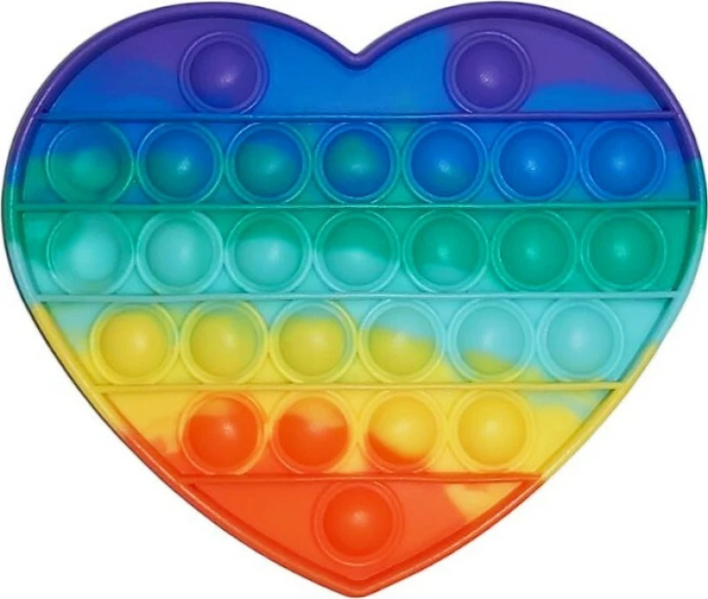 XD32348 Anti Stress Fidget Bubble Pop Αγχολυτικό Παιχνίδι Καρδιά RAINBOW