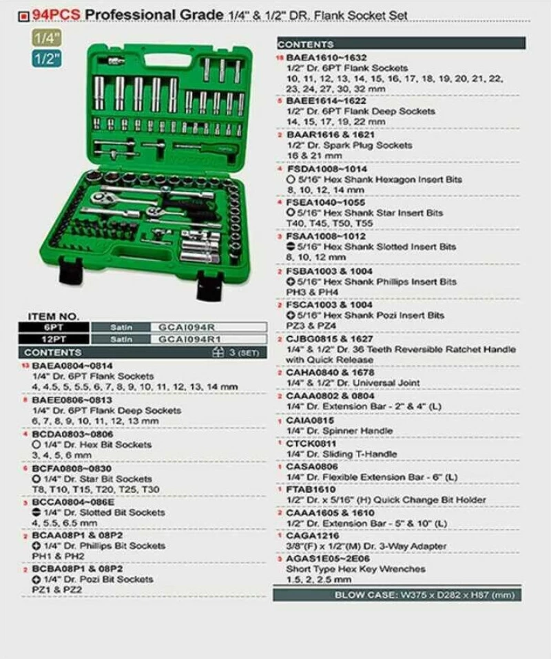 Toptul GCAI094R 1/2" / 1/4" 94τμχ
