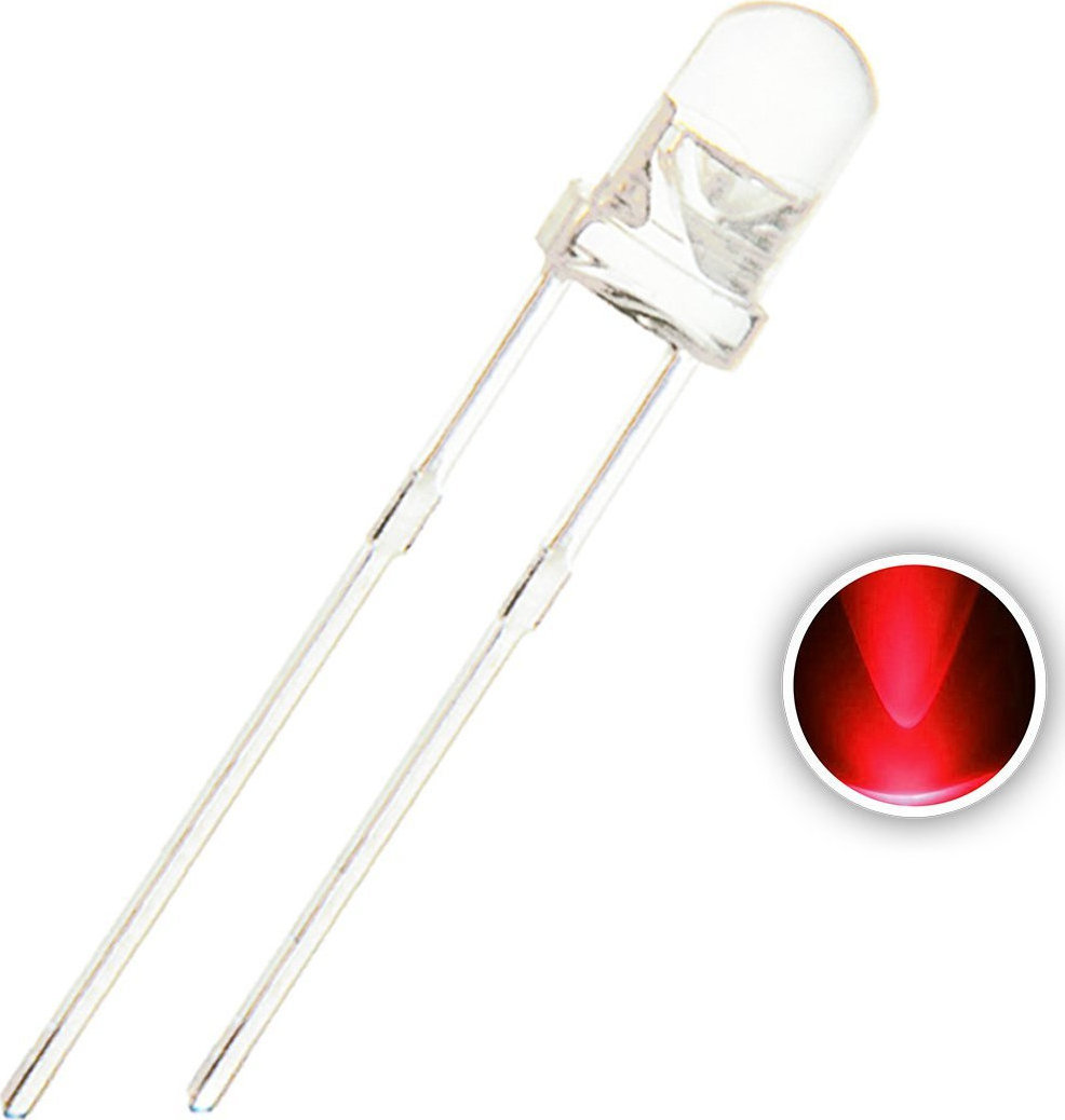 10pcs Transparent Led 3mm - Red