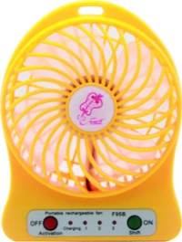 USB Fan with Rechargeable Battery Yellow