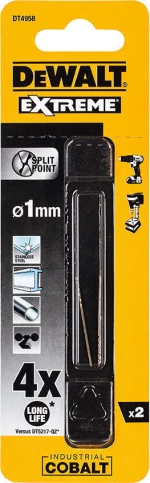 Dewalt Σετ Τρυπάνια Κοβαλτίου για Μέταλλα HSS-CO 1.0mm DT4958 2τμχ