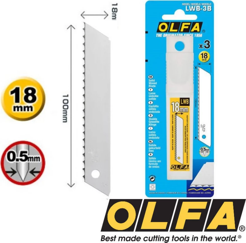 OLFA LWB-3B Ανταλλακτικές λάμες για μονωτικά υλικά 18mm 3τεμ