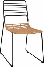 Καρεκλα Μεταλλικη Fb95694 Με Wicker Μπεζ 51X54X83Υ Εκ.