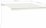 vidaXL Τέντα Πτυσσόμενη 4.5x3m Αυτόματη με LED και Αισθητήρα Ανέμου Κρεμ