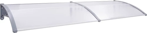 vidaXL Στέγαστρο Πόρτας 240 x 80 εκ. Πολυανθρακικό Γκρι / Διαφανές 144821