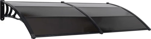 vidaXL Στέγαστρο Πόρτας 200 x 100 εκ. Πλαστικό Μαύρο 45635