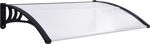 vidaXL Στέγαστρο Πόρτας 120 x 80 εκ. Πολυανθρακικό Μαύρο / Διαφανές 144813