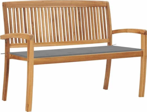 Παγκάκι 3063280 Ξύλο Teak / Γκρι 128.5x57.5x90cm