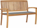 Παγκάκι 3063280 Ξύλο Teak / Γκρι 128.5x57.5x90cm