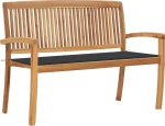 Παγκάκι 3063279 Ξύλο Teak / Ανθρακί 128.5x57.5x90cm