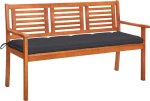 Παγκάκι 3061011 150x60x89cm Μαξιλάρι Ανθρακί