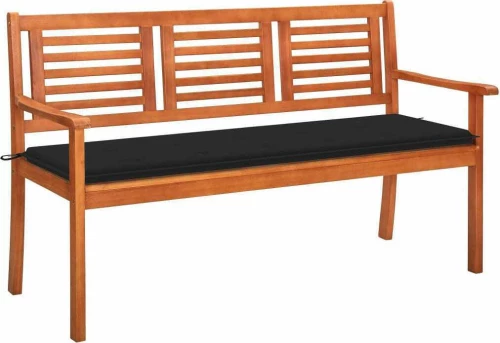 Παγκάκι 3061003 150x60x89cm Μαξιλάρι Μαύρο