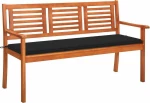 Παγκάκι 3061003 150x60x89cm Μαξιλάρι Μαύρο