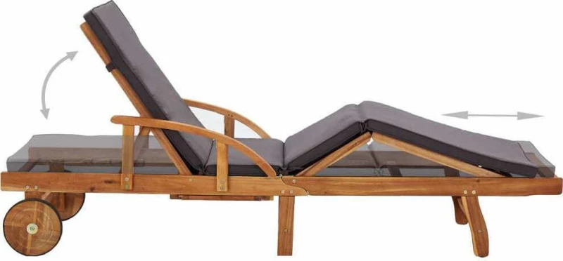Ξαπλώστρα Ξύλινη Με Μαξιλάρι 200x68x83cm