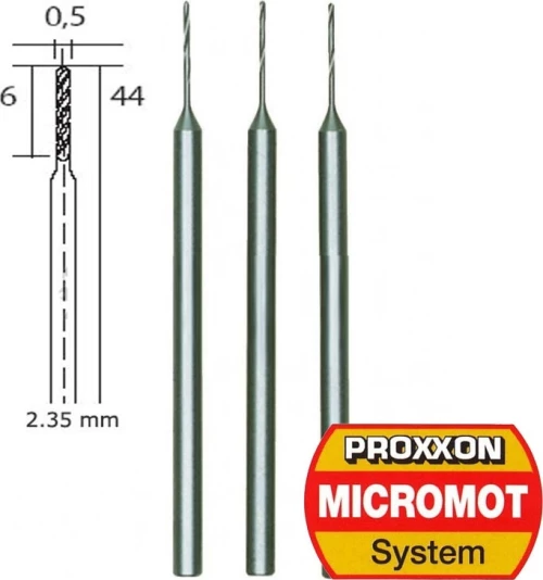 Proxxon Τρυπάνια HSS 0.5mm 28864 3τμχ