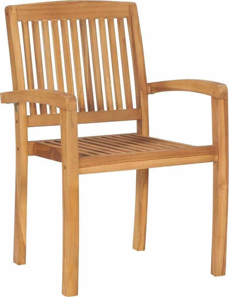 Καρέκλα Ξύλινη Teak - Ανθρακί 2τμχ