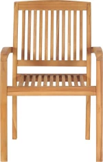 Καρέκλα Ξύλινη Teak - Ανθρακί 2τμχ