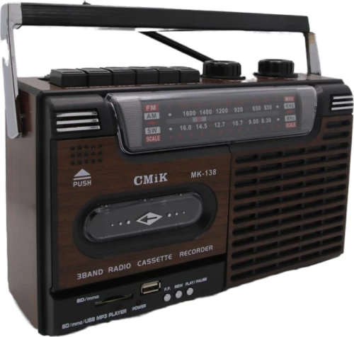 Φορητό Ηχοσύστημα CΜik MK-138 με USB / Κασετόφωνο / Ραδιόφωνο σε Καφέ Χρώμα
