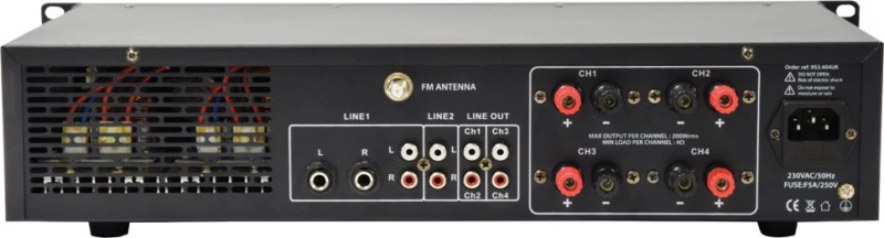 Adastra A4 Διπλός Στερεοφωνικός Ενισχυτής 4X200W Rms (Τεμάχιο)