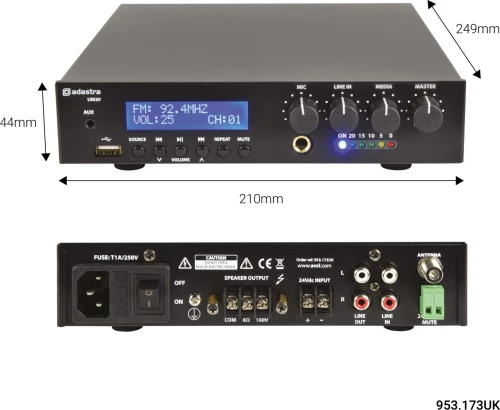 Adastra Um30 Ενισχυτής-Μίκτης 30W Rms (Τεμάχιο)